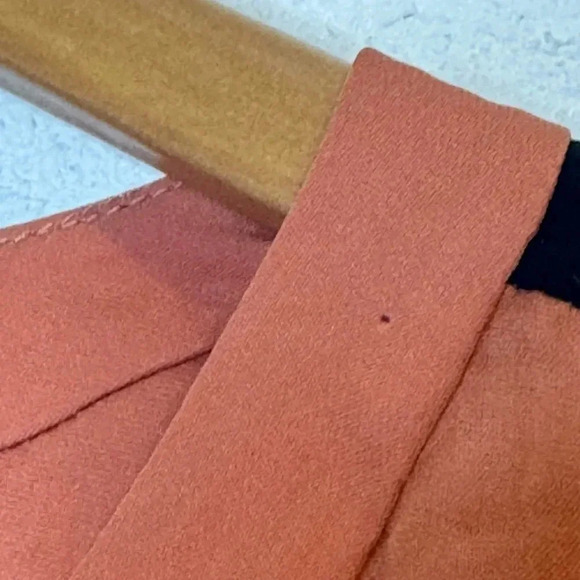 A.L.C. Burnt Orange and Black Stripe Silk Blouse - Picture 12 of 13